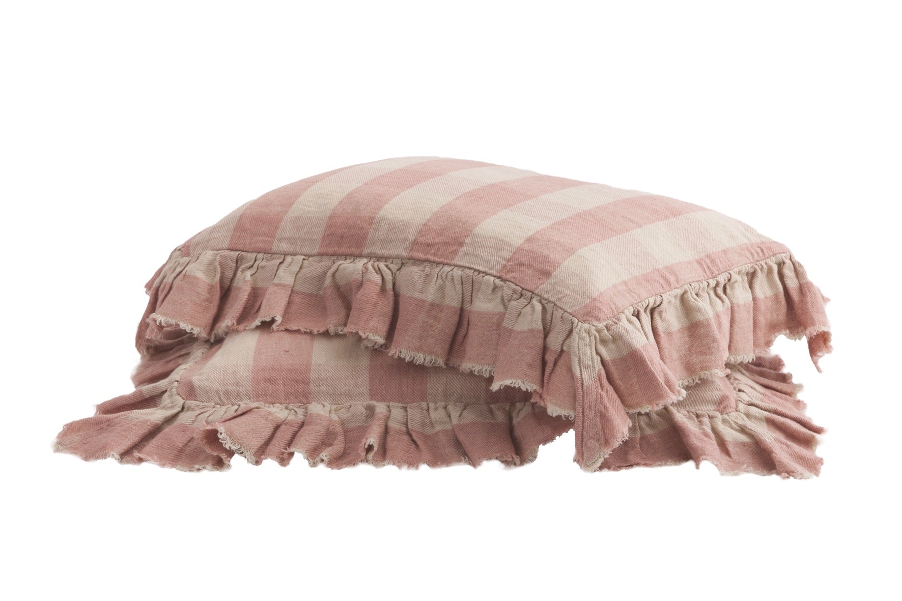 Kissenbezüge Washed Linen Boho Vichy Cottage Maison de Vacances