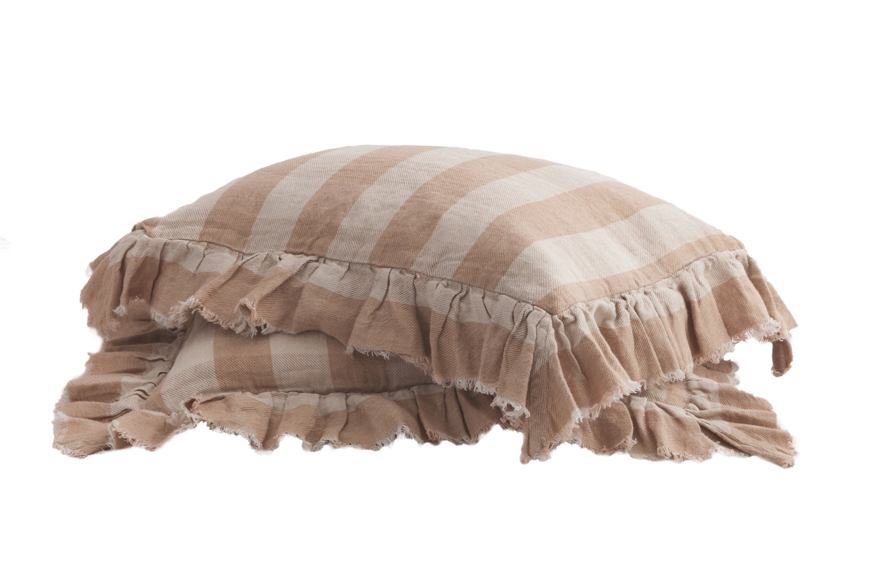 Kissenbezüge Washed Linen Boho Vichy Cottage Maison de Vacances