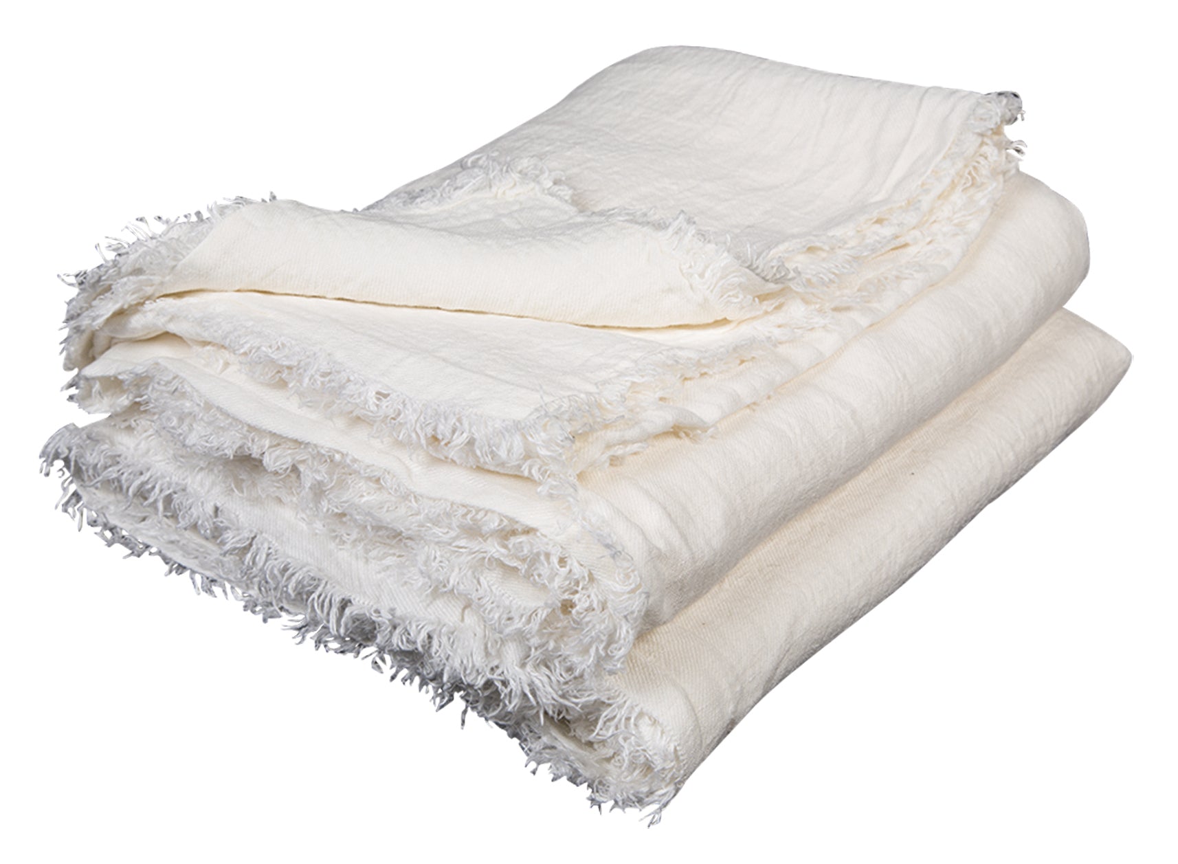 Fringed Plaids Crumpled Washed Linen 140x250 Maison de Vacances