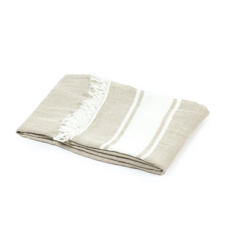 Belgian Towel FLAX STRIPE Libeco