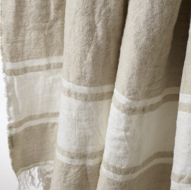 Belgian Towel FLAX STRIPE Libeco