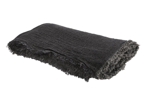Fringed Plaids Washed Linen Crepon 160x250 Maison de Vacances