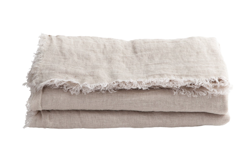 Fringed Plaids Washed Linen Gauze Maison de Vacances